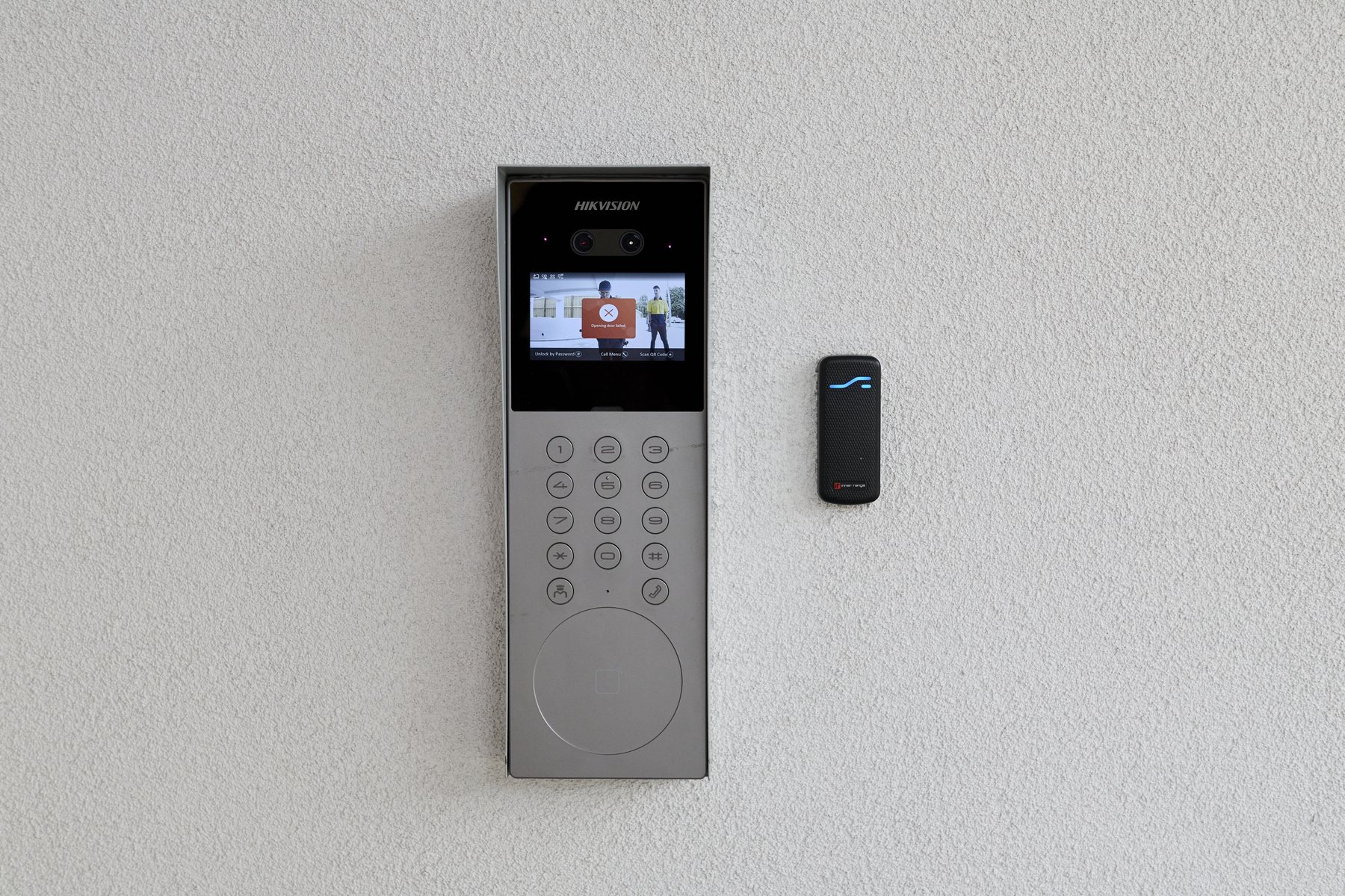 CED Security intercom panel installed on site